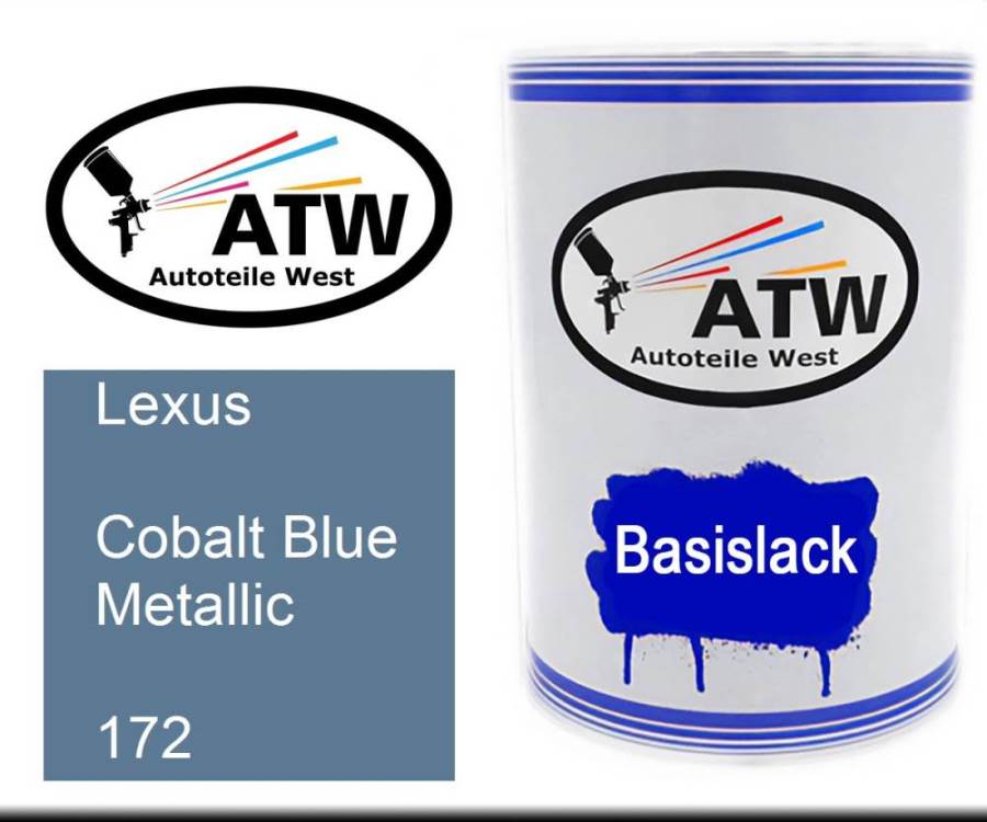 Lexus, Cobalt Blue Metallic, 172: 500ml Lackdose, von ATW Autoteile West.